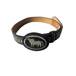 Bull belt buckle‎ Belt , leather